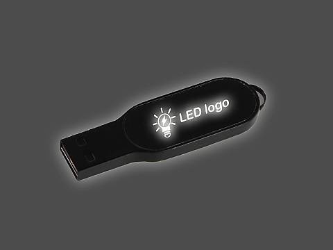 LED USB-Stick aus Metall mit Leuchteffekt, idealer Werbeartikel