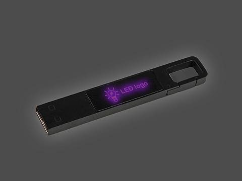 LED USB-Stick aus Metall mit Leuchteffekt, idealer Werbeartikel