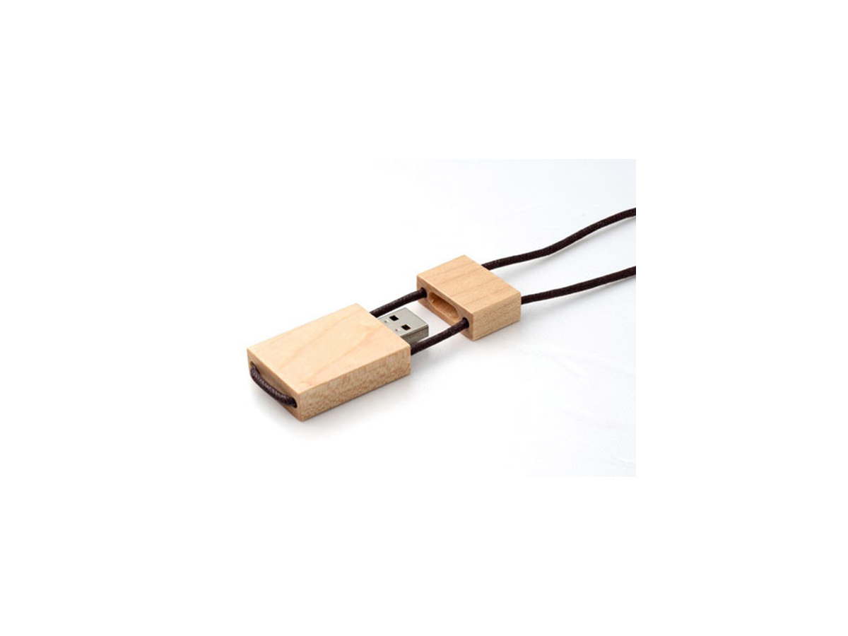 USB Holz mit Textilkordel