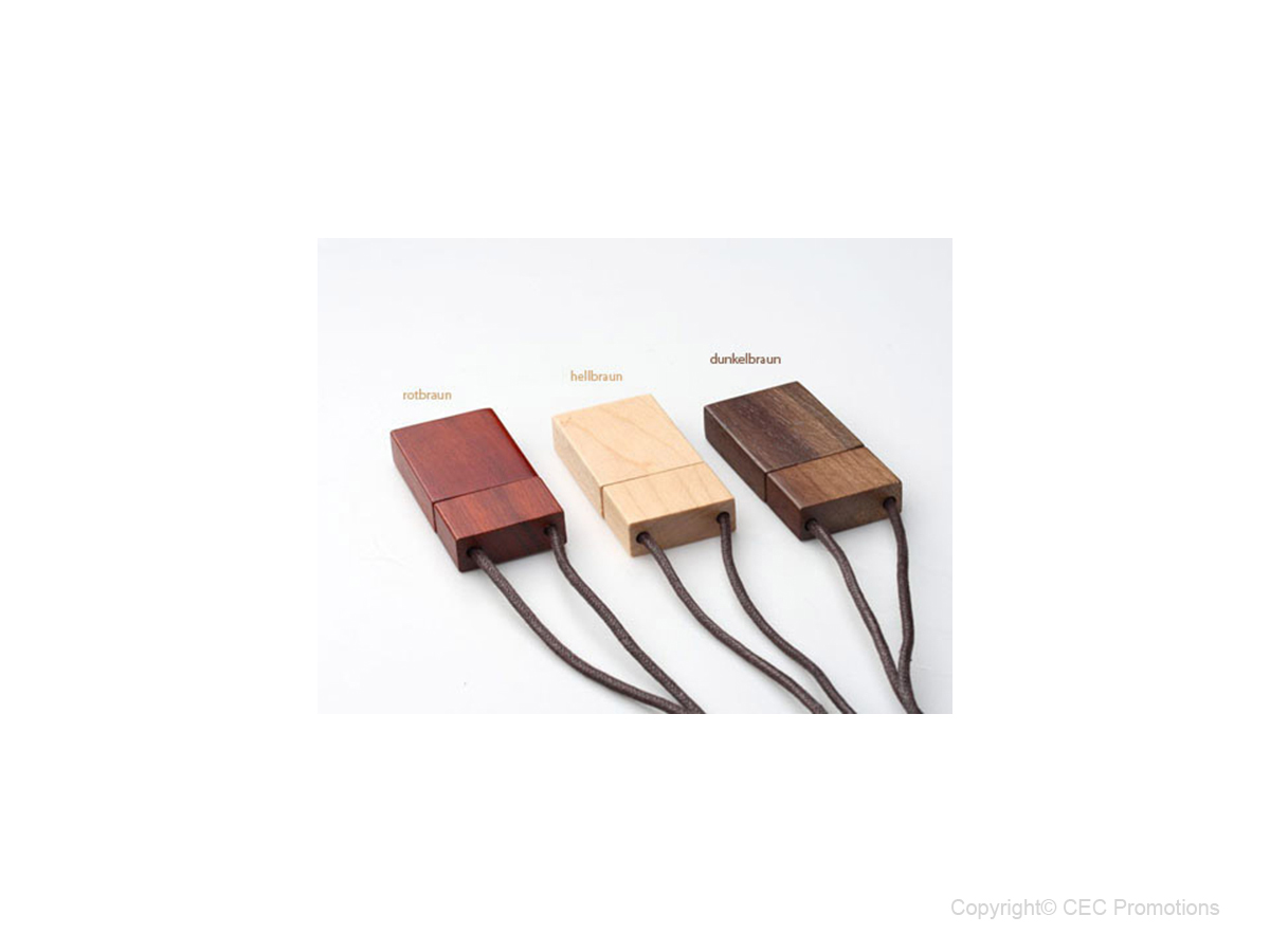 USB Holz mit Textilkordel