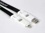 Kombinierte Lanyard-USB-Sticks mit USB- und Lightning-Anschluss, ideal für mobiles Arbeiten und individuelles Branding.