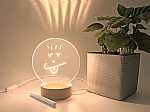 Nightlight - Design Acrylglas mit Holzsockel