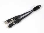 Mini-Ladekabel mit Karabiner mit USB-A- und Lightning-Anschluss