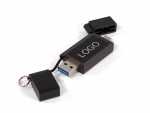 USB-Stick mit flexiblem Gehäuse und Platz für ein individuell bedruckbares Logo zur Werbeverbreitung.