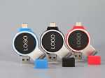 usb round mit beleuchtetem logo led typ c