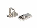 Hochwertiger USB-Stick mit modernem Design und integriertem USB-C-Anschluss, ideal für Branding und Werbezwecke.