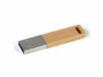 USB-Stick mit elegantem Holz-Metall-Design und individuellem Platz für ein Firmenlogo. Ideal für Werbeaktionen.