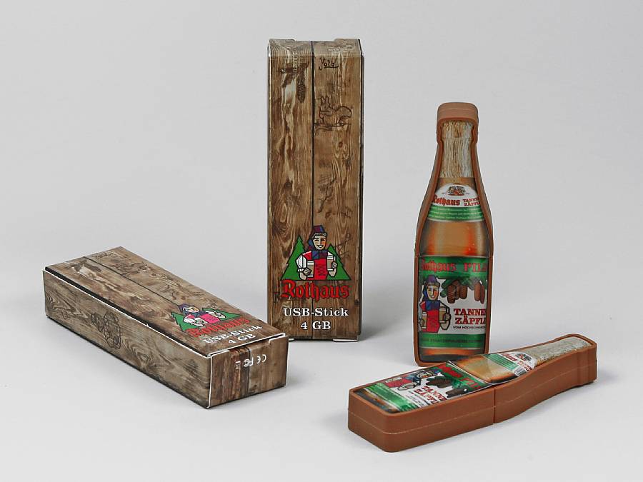 Bier USB-Stick mit Faltschachtel für Rothaus