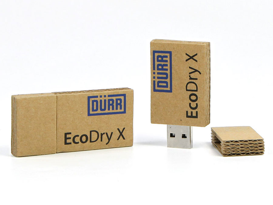 USB-Stick mit Gehäuse aus Wellpappe