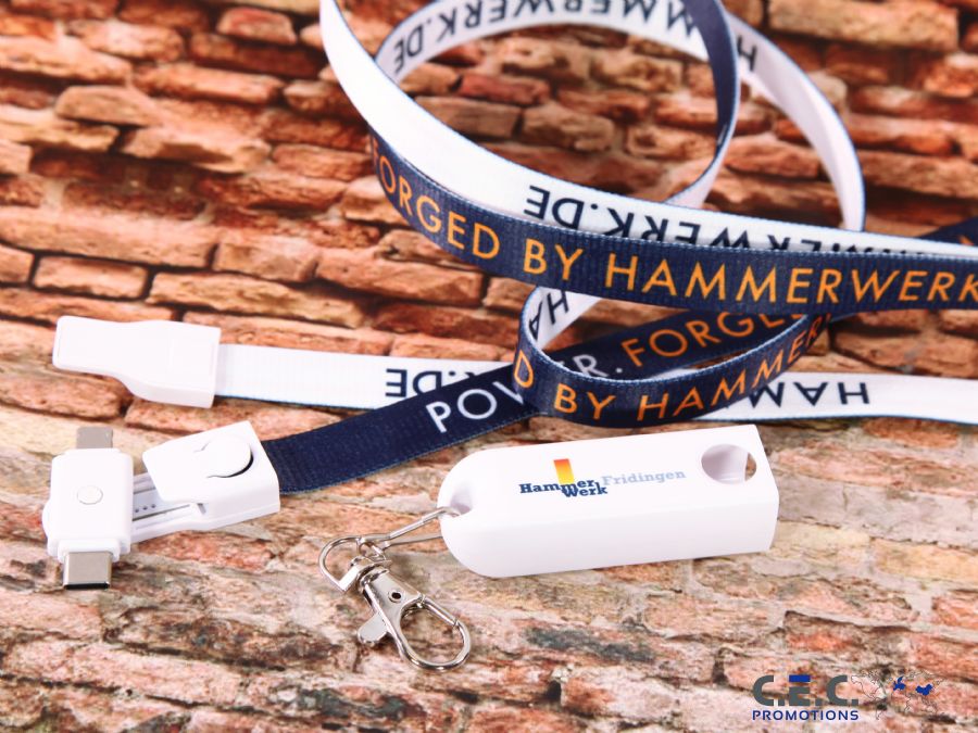 3 in 1 lanyard kabel ladekabel werbung logo messe