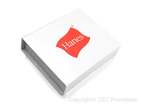 Bedruckte Geschenkverpackung Logo weiss, K03 Maxi Magnetbox