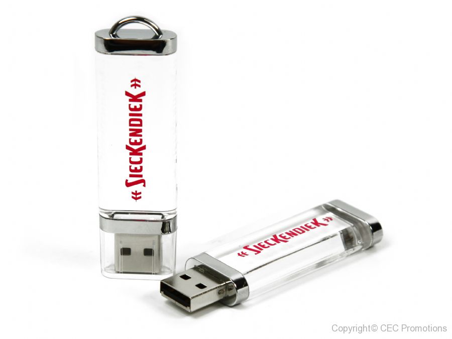 Crystal USB Stick mit Logo bedrucken Aufdruck Druck Firmenlogo werbegeschenk
