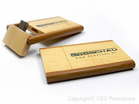 Holz-20 USB-Stick gross braun bedruckt, Holz.20