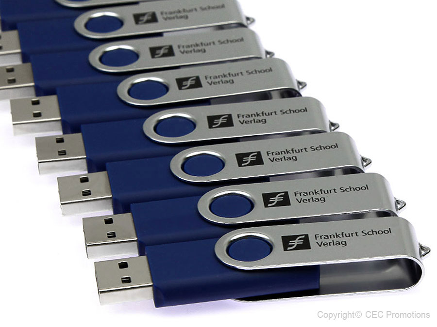 Seminar USB-Stick Daten aufspielen Vortrag Powerpoint Referat blau