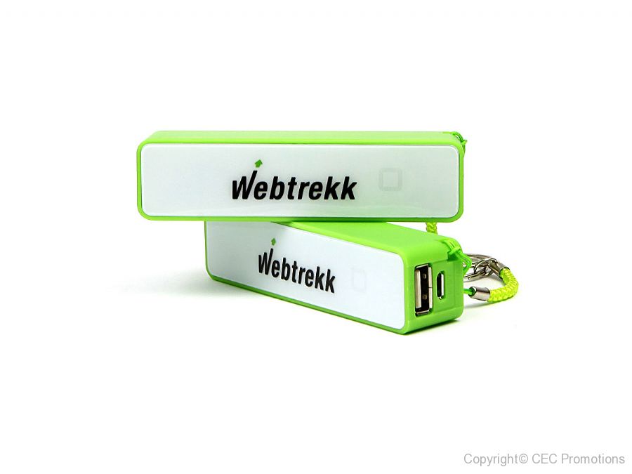 Powerbank Powerbrick Giveaway gruen bedruckt Webtrekk