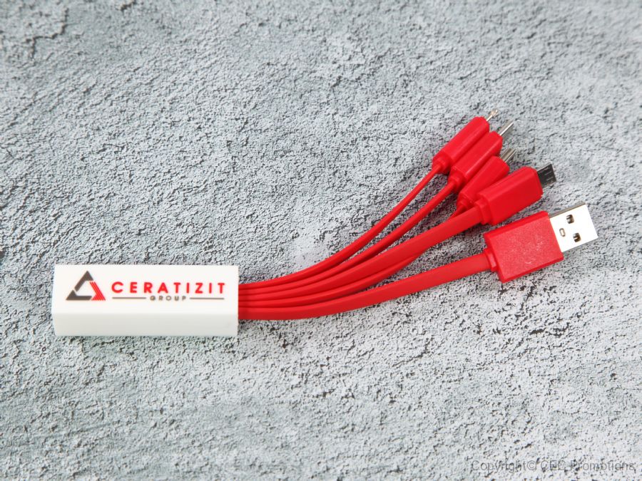 cusotm ladekabel pvc logöndstück multiladekabel
