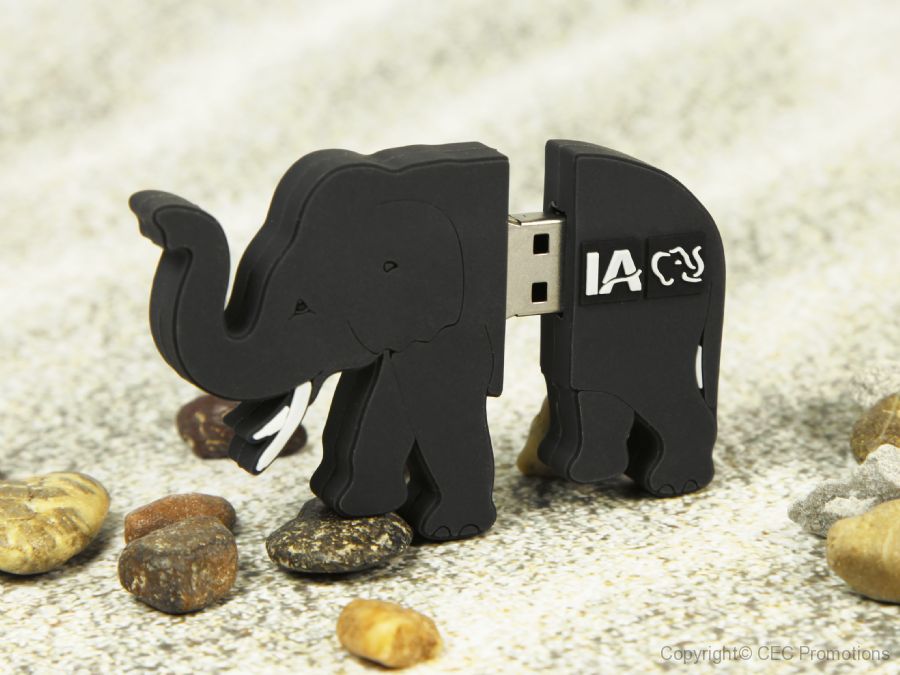 elefant als usb stick werbegeschenk mit logo sonderform
