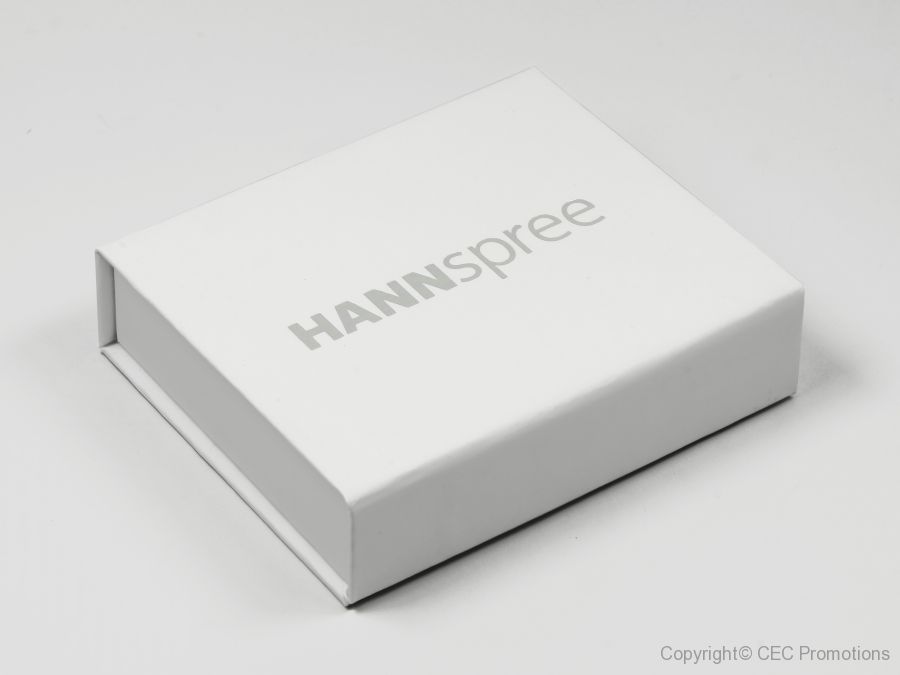 modelabel geschenkverpackung Hannspree magnet geschenkbox