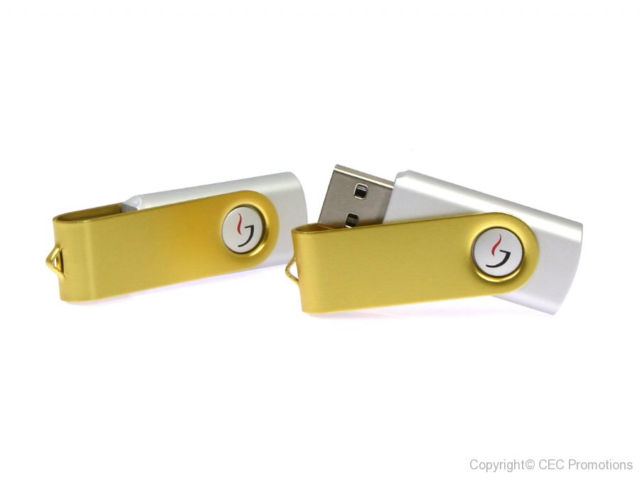 twister usb stick buegel gold silber