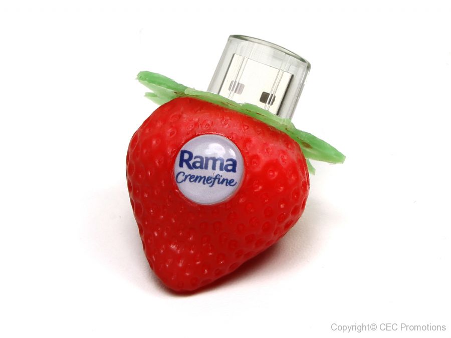 usb stick erdbeere kunststoff frucht logo