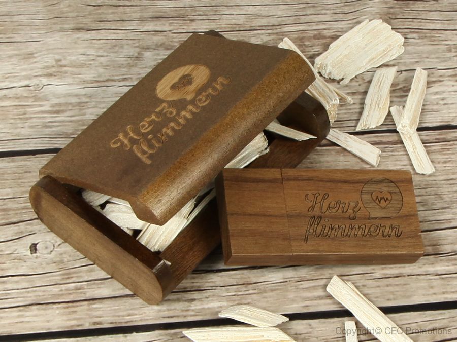 usb stick holz dunkel schatulle geschenk