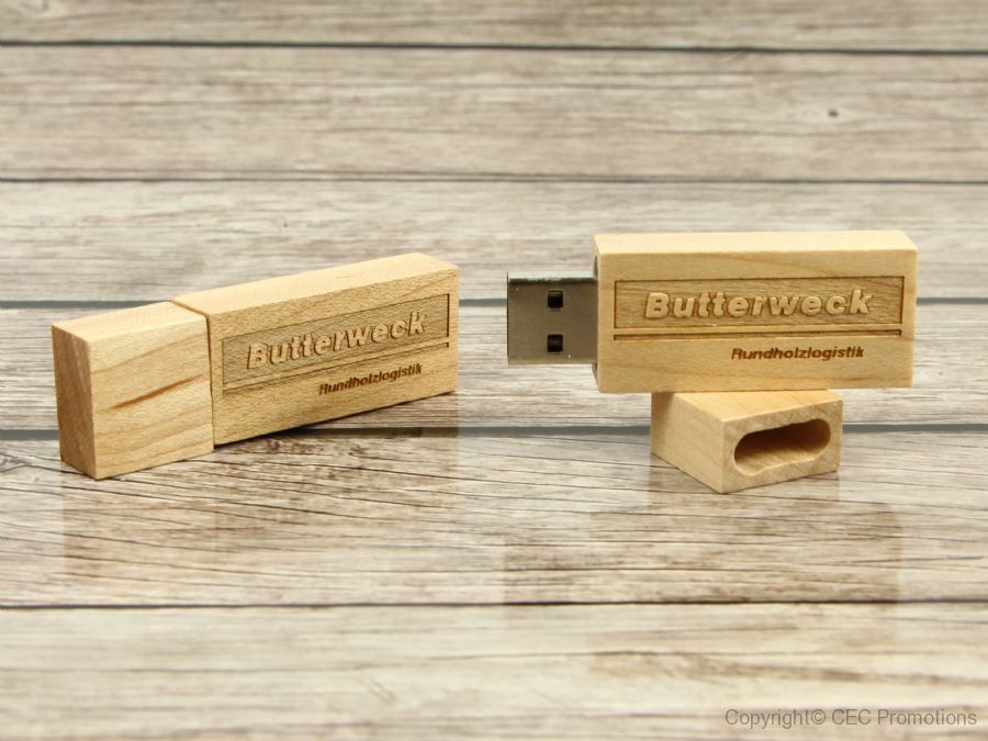 Holz USB Sticks mit Logo bedruckt als Werbegeschenk