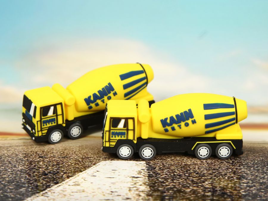 usb stick lkw betonmischer fuhrpark transport gelb logo