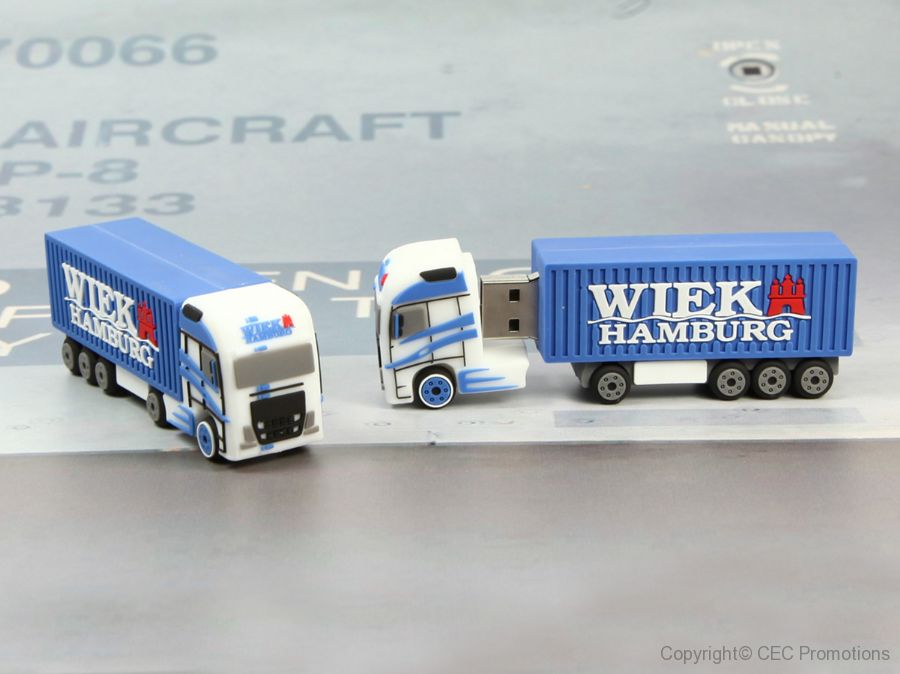 usb stick lkw truck blau logo individuell custom sonderanfertigung spedition container