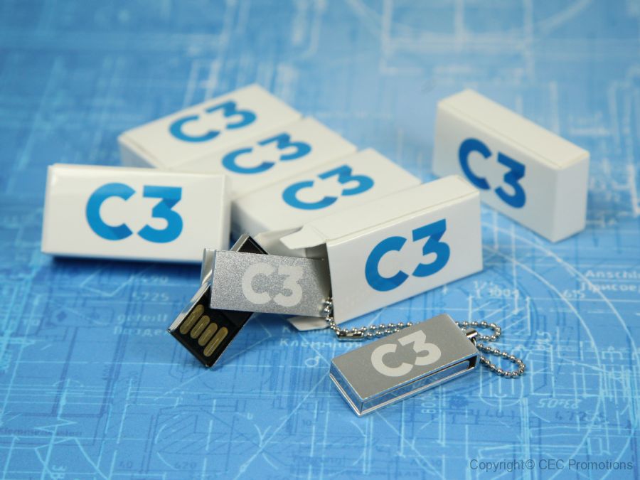 usb stick mini silber gravur verpackung druck