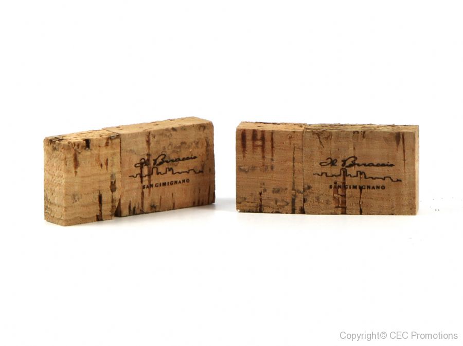 usb stick natur kork wein holz logo