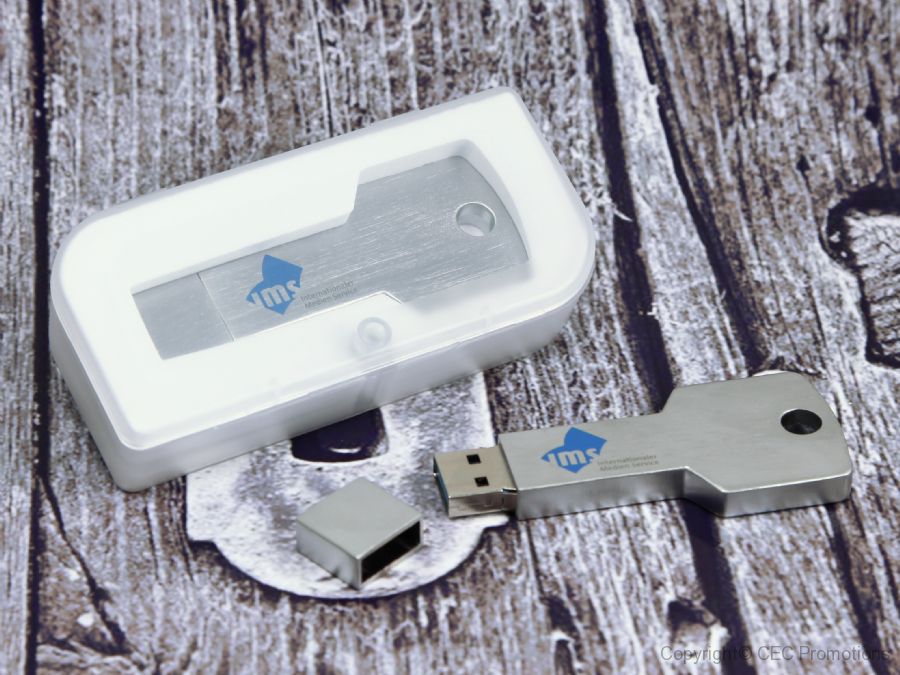 Metall USB Stick in Schlüsselform, praktisch als Schlüsselanhänger