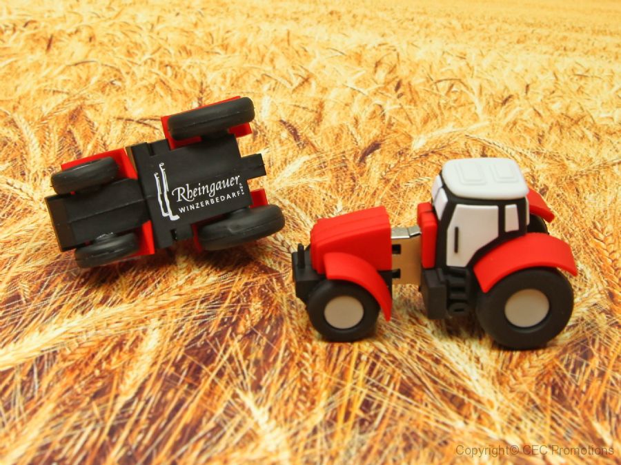 usb stick traktor bauer landwirt natur werbung logo
