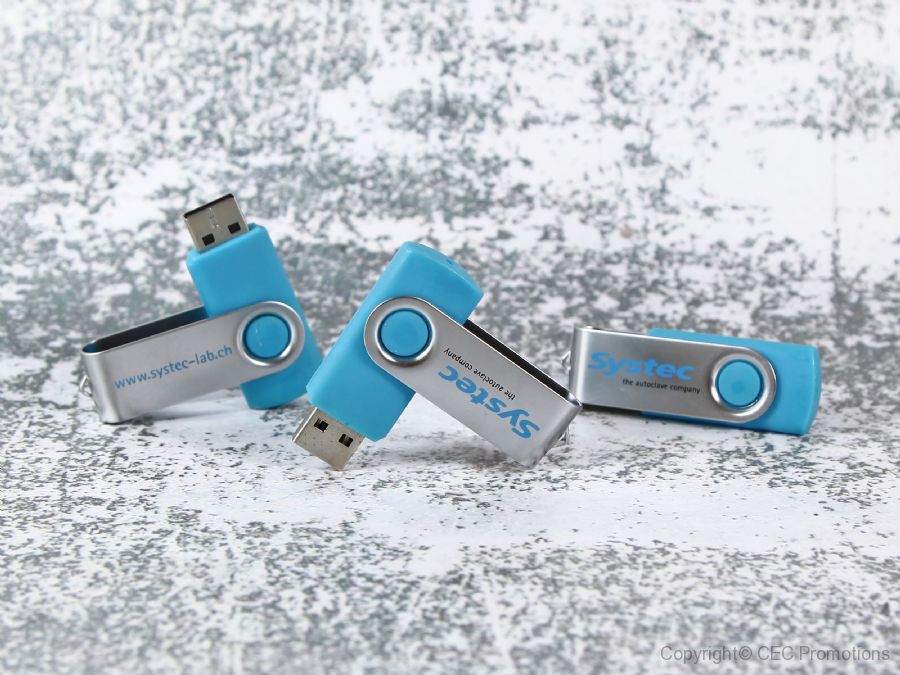 usb stick twister blau metallbuegel drehbar klassisch