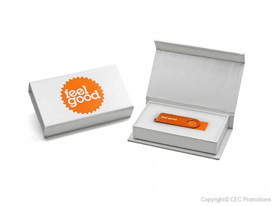 usb stick twister buegel schwingen orange verpackung weiss