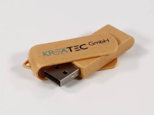 Der Full PLA Twister USB-Stick in natur-beige.