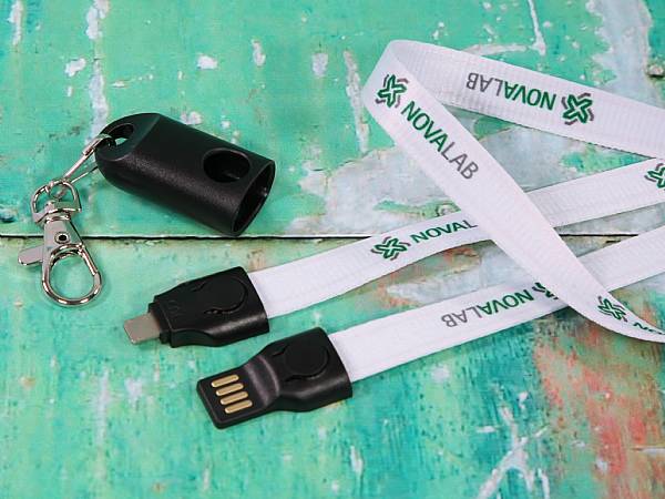 2 in 1 lanyard kabel ladekabel kreativ digiteldruck werbung messe