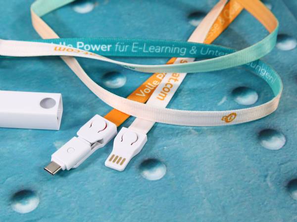 3 in 1 lanyard ladekabel kabel adapter stecker werbung messe