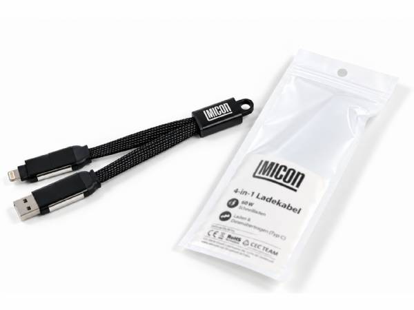 4-in-1 Kabelpeitsche, Micon, Logo Druck