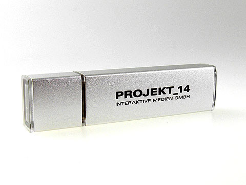 Alu-USB-Stick matt mit Logoaufdruck, Alu.07