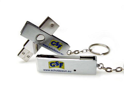 GSF USB-Stick twister swing buegel bedruckt schlüsselanhänger, Metall.05