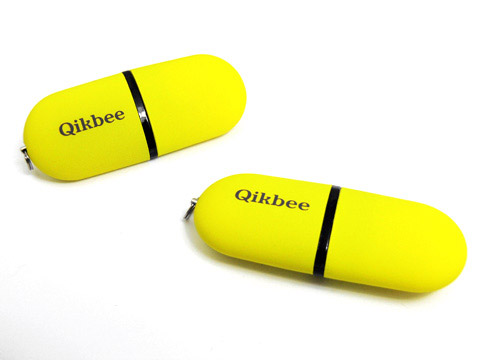 Gelber Kunststoff-USB-Stick Wunschfarbe druck, Kunststoff.03