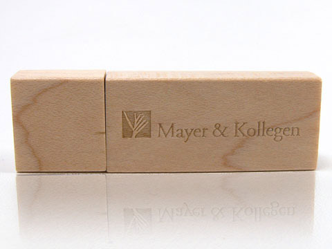 Holz USB-Stick Gravur Mayer-Kollegen, deckel, Holz.01 braun