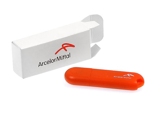 USB Stick Barato I Sonderfarbe Arcelor Mittal orange Logo bedruckt