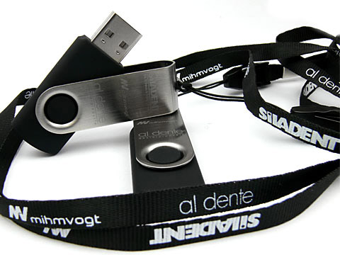 Lanyard USB-Stick Umhaengeband schwarz, Lanyard 7 mm