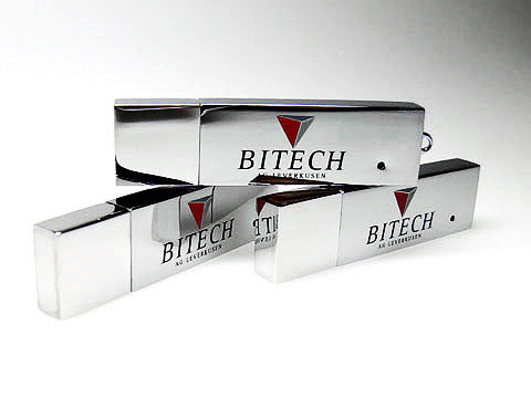 Metall-USB-Stick glaenzend silber Bitech, Metall.04