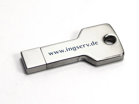 USB-Stick Key Schluessel-01 silber metall, deckel, USB-Key.01