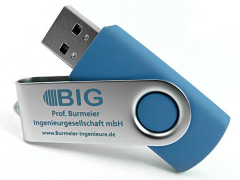 USB-Stick Metall.01 blau mit Aufdruck, Metall.01