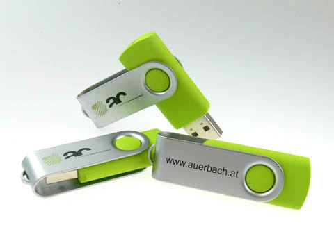 USB-Stick bedruckter Buegel Auerbach, Metall.01