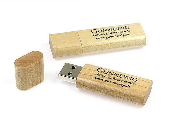USB-Stick hellbraun Guennewig Holz, Holz.02