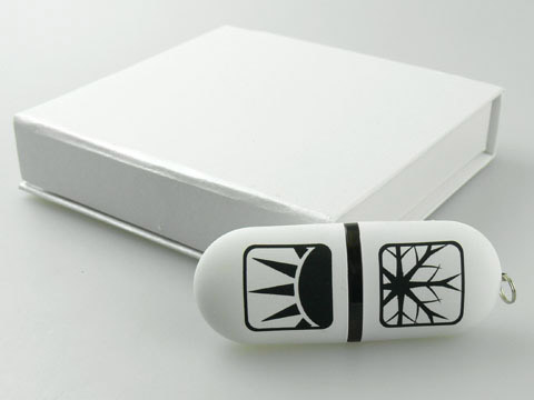 Weisser Kunststoff-USB-Stick aufdruck Logo, Kunststoff.03
